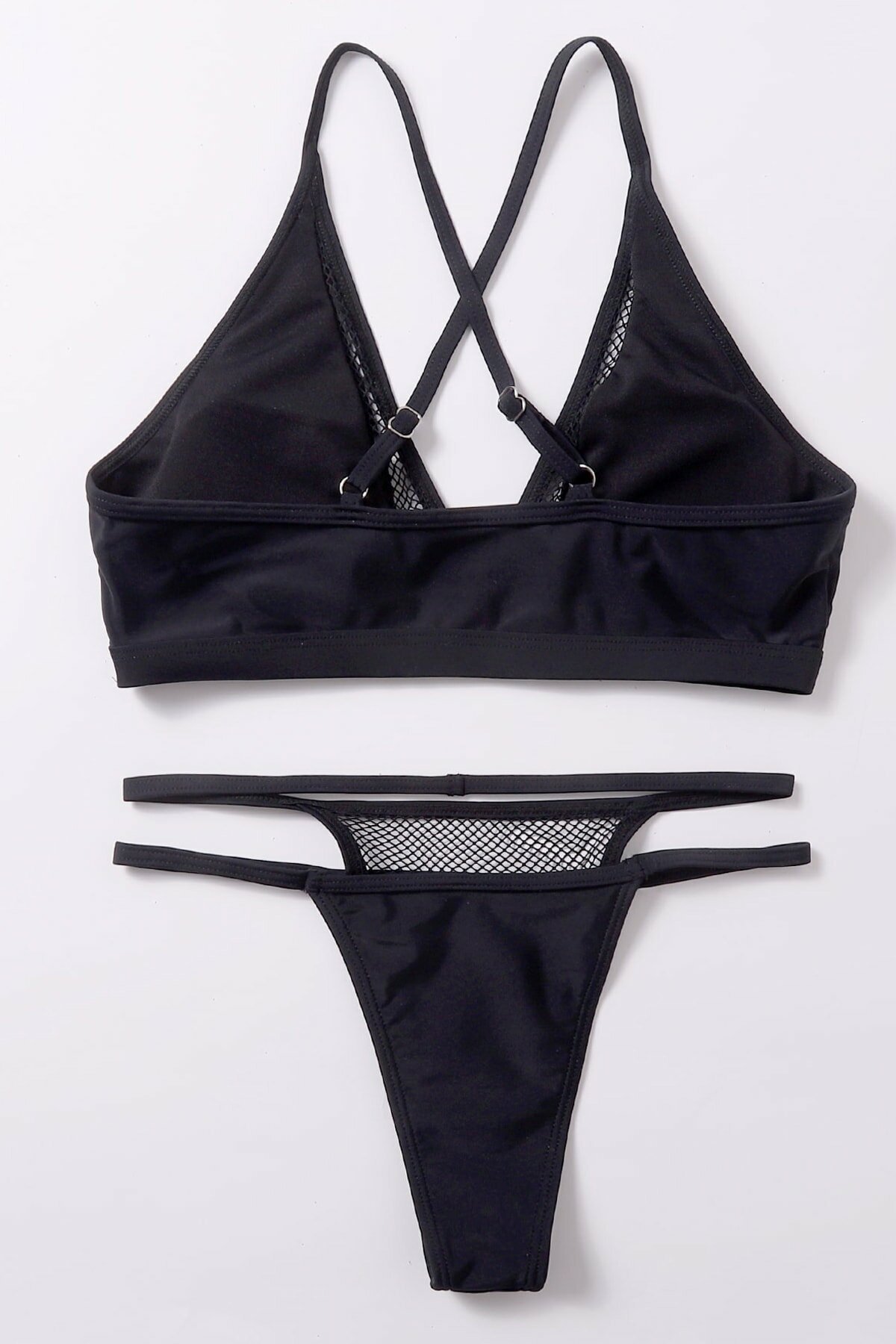 Kadın Siyah File Detaylı Özel Bikini Takımı — görsel 6